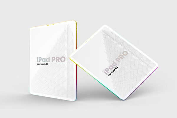 Perspective View of 2 iPad Pro Clay Mockup