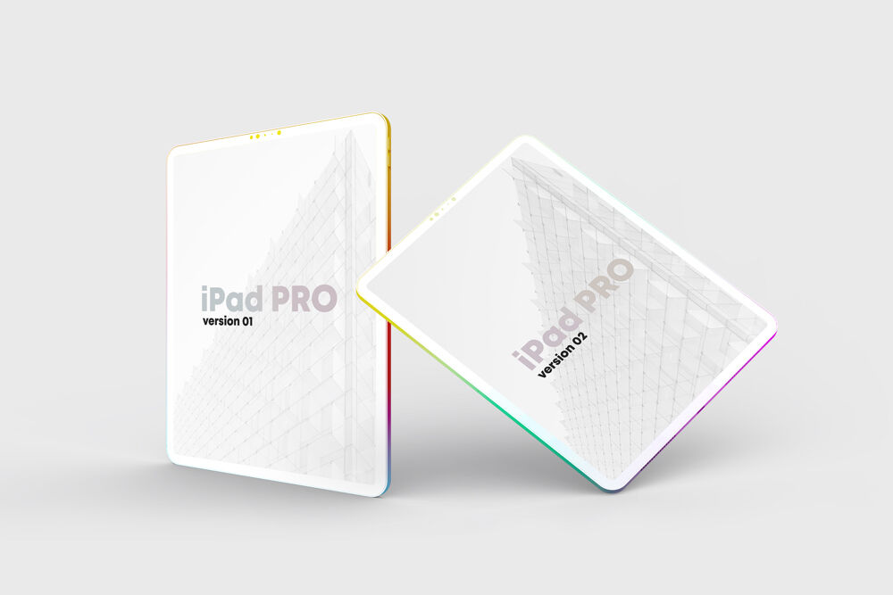Perspective View of 2 iPad Pro Clay Mockup