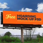 Perspective View of 2 Outdoor Advertising Billboard Mockup