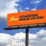Perspective View of 2 Outdoor Advertising Billboard Mockup