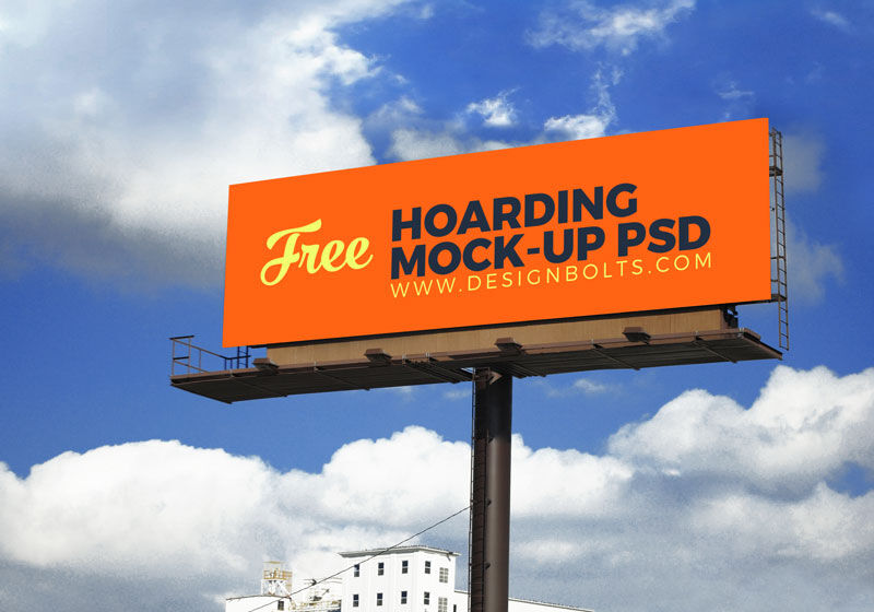 Perspective View of 2 Outdoor Advertising Billboard Mockup FREE PSD