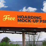 Perspective View of 2 Outdoor Advertising Billboard Mockup