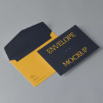 Perspective View of 2 Small Envelopes Mockup