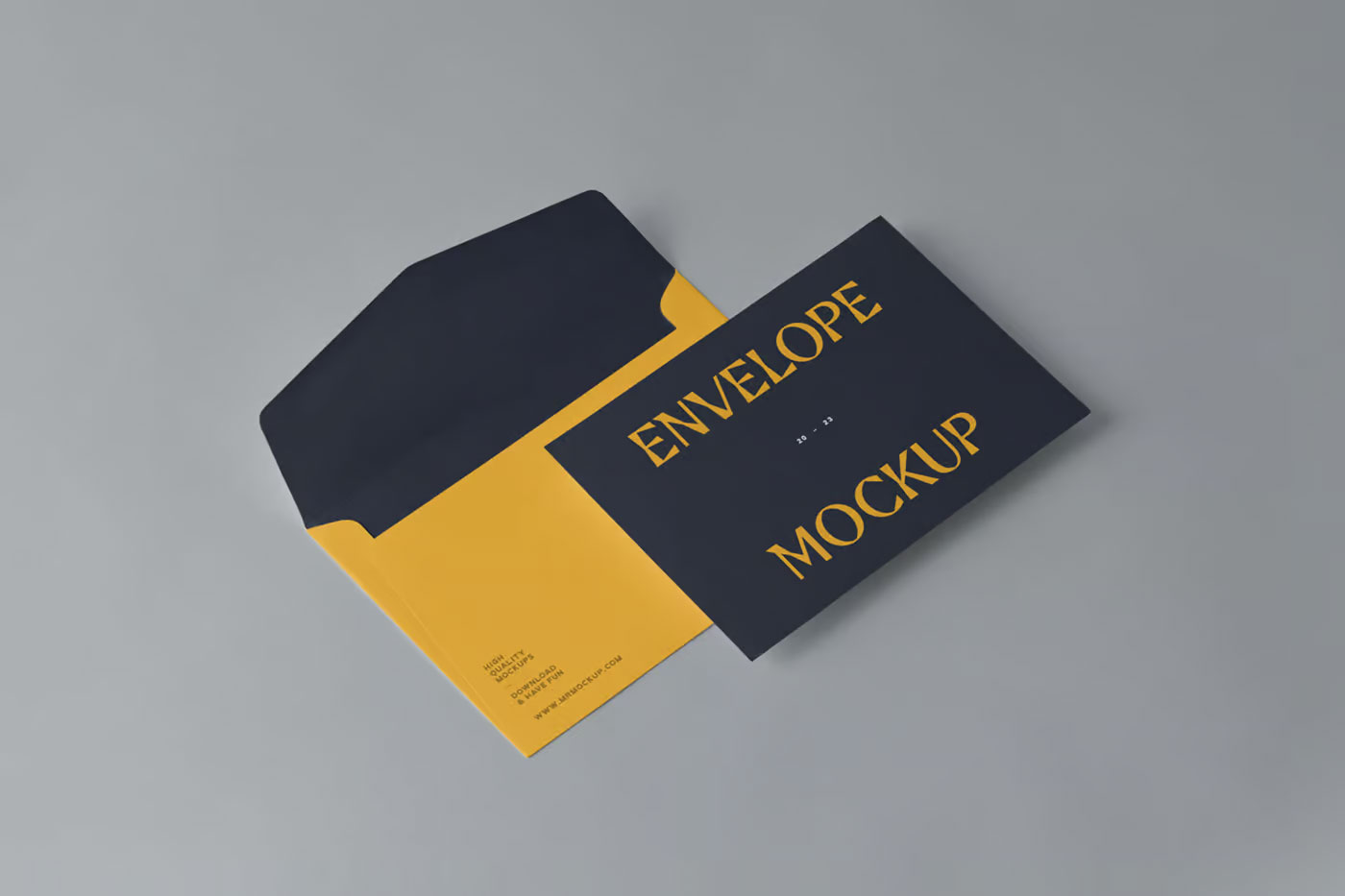 Free Perspective View of 2 Small Envelopes Mockup PSD Template