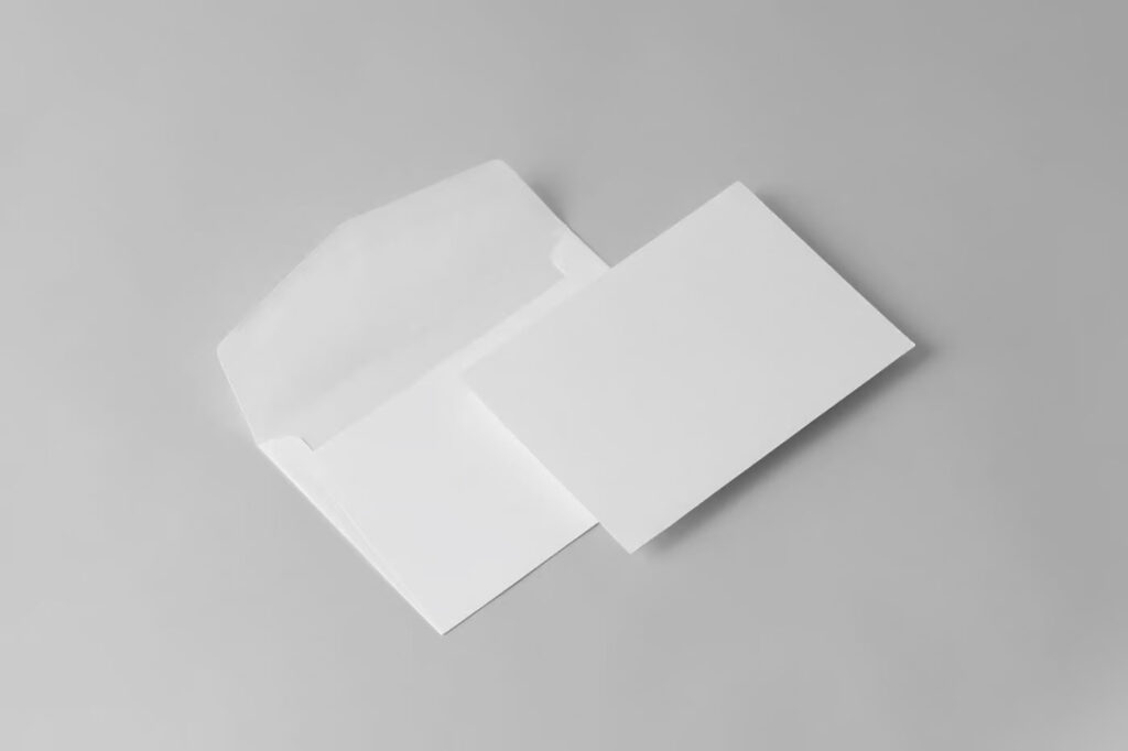 Perspective View of 2 Small Envelopes Mockup