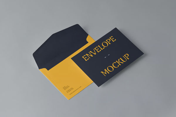 Perspective View of 2 Small Envelopes Mockup