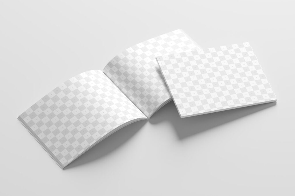 Perspective View of 2 US Letter Magazines Mockup