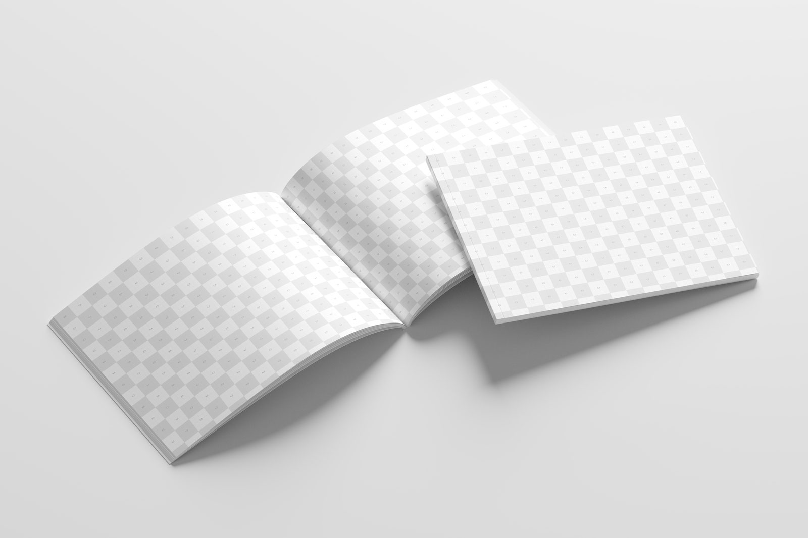 Free Perspective View of 2 US Letter Magazines Mockup PSD Template