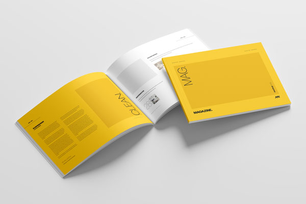 Perspective View of 2 US Letter Magazines Mockup
