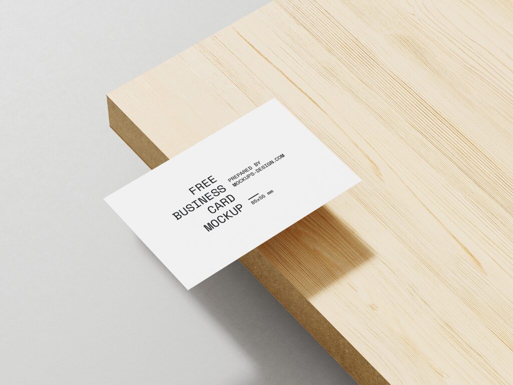 Perspective View of 3 Minimal Business Card Mockups