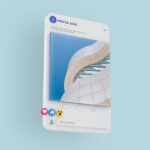 Perspective View of a 3D Facebook Post Mockup
