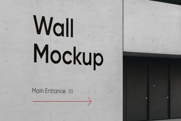 Perspective View of a Building Wall Mockup