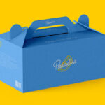 Perspective View of a Cake Packaging Box Mockup