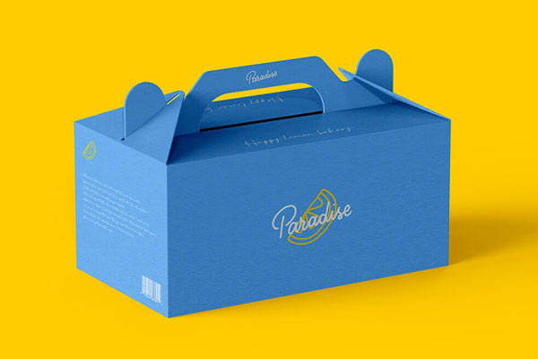 Perspective View of a Cake Packaging Box Mockup