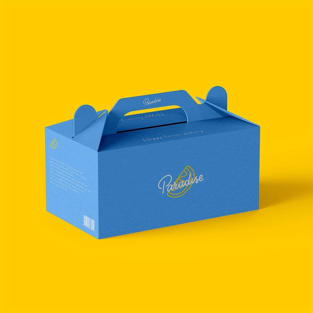 Perspective View of a Cake Packaging Box Mockup