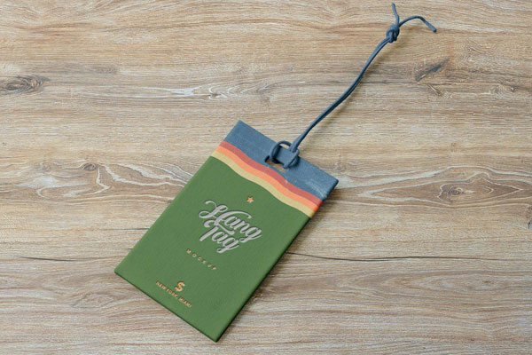 Perspective View of a Clothing Tag Mockup