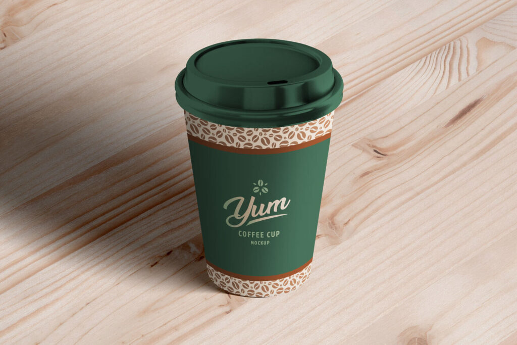 Perspective View of a Coffee Cup Mockup