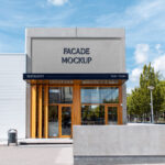 Perspective View of a Concrete Building Facade Mockup
