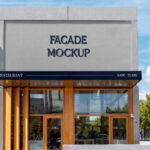 Perspective View of a Concrete Building Facade Mockup