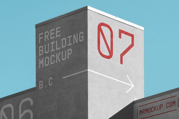 Perspective View of a Concrete Building Mockup