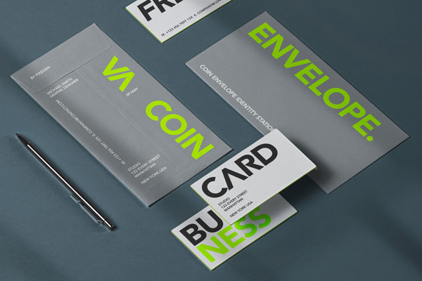Perspective View of a Corporate Branding Stationery Mockup