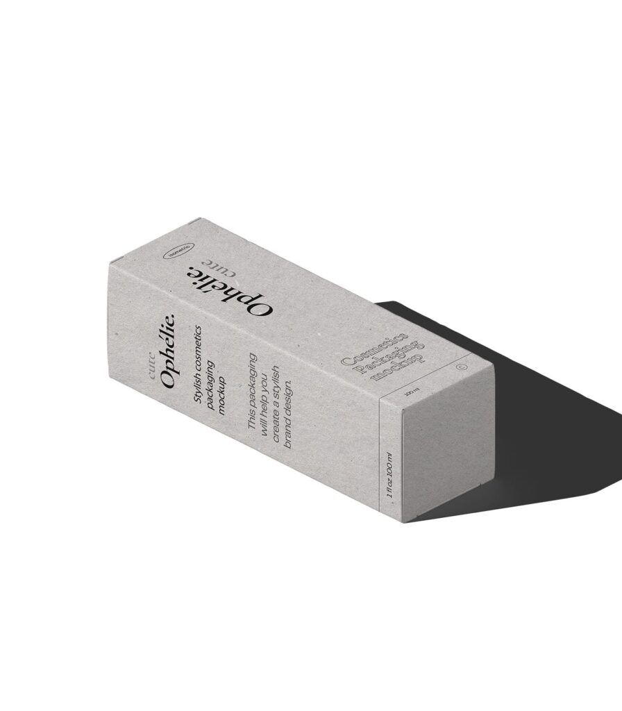 Perspective View of a Cosmetic Packaging Box Mockup
