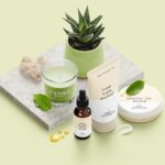 Perspective View of a Cosmetic Set Scene Creator Mockup