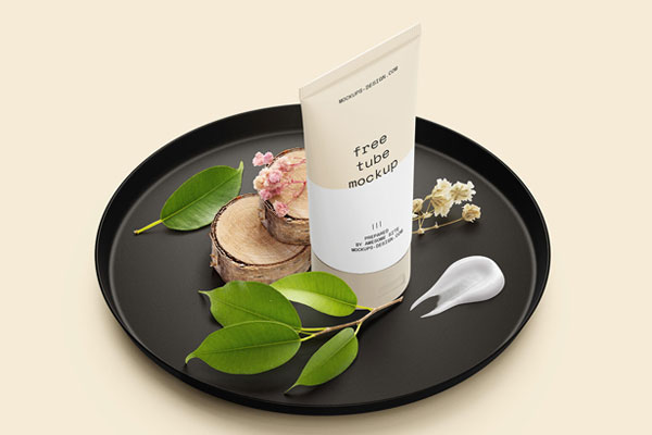 Perspective View of a Cosmetic Tube Scene Creator Mockup