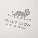 Perspective View of a Debossed Paper Logo Mockup