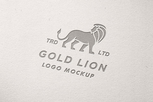 Perspective View of a Debossed Paper Logo Mockup