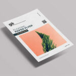 Perspective View of a Floating Flyer Mockup