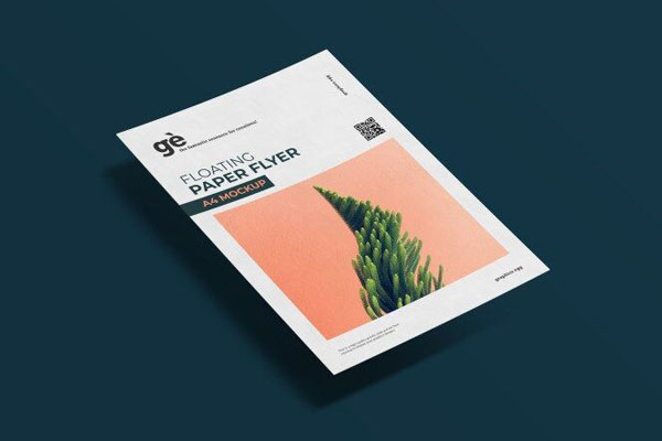 Perspective View of a Floating Flyer Mockup