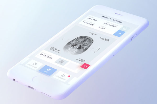Perspective View of a Floating iPhone Mockup