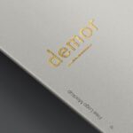 Perspective View of a Foil Textured Logo Mockup