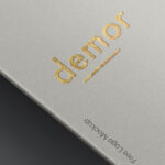Perspective View of a Foil Textured Logo Mockup