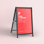 Perspective View of A-Frame Sign Mockup