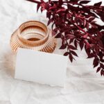 Perspective View of a Horizontal Business Card Mockup