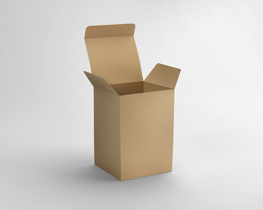 Perspective View of a Kraft Top-Tuck Gift Box Mockup