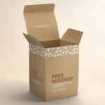 Perspective View of a Kraft Top-Tuck Gift Box Mockup