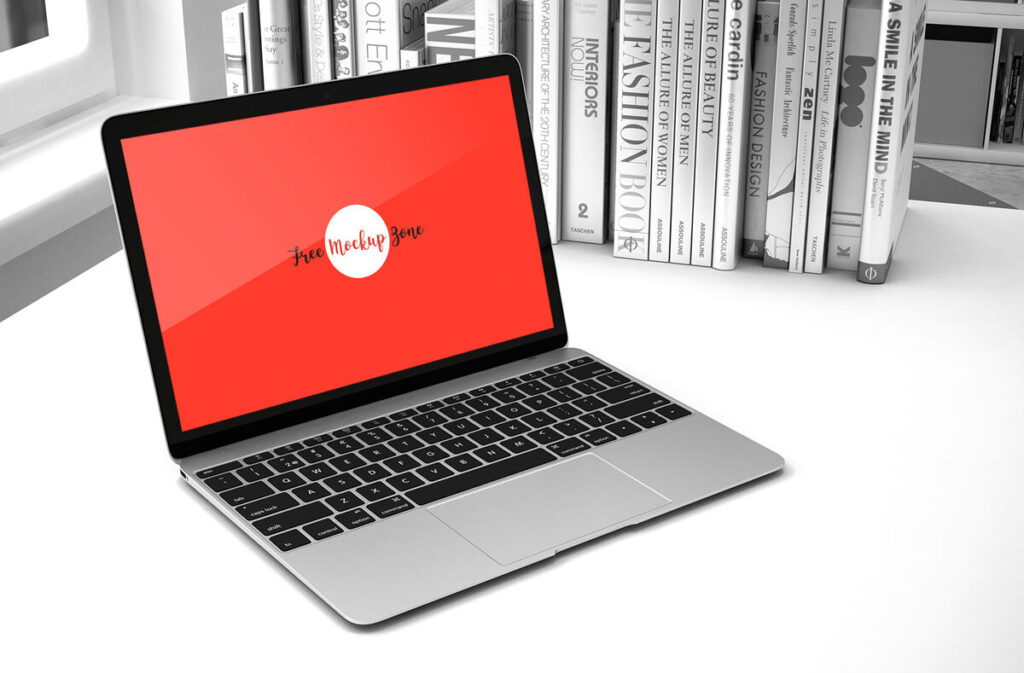 Perspective View of a Laptop Screen Mockup