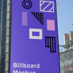 Perspective View of a Large Rectangle Billboard Mockup