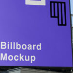 Perspective View of a Large Rectangle Billboard Mockup