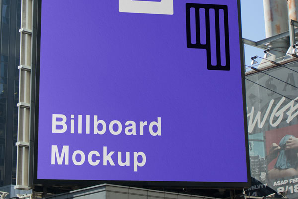 Perspective View of a Large Rectangle Billboard Mockup