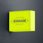 Perspective View of a Lightbox Signage Logo Mockup