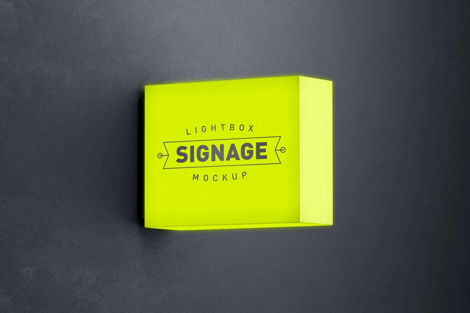 Perspective View of a Lightbox Signage Logo Mockup FREE PSD