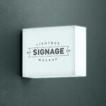 Perspective View of a Lightbox Signage Logo Mockup