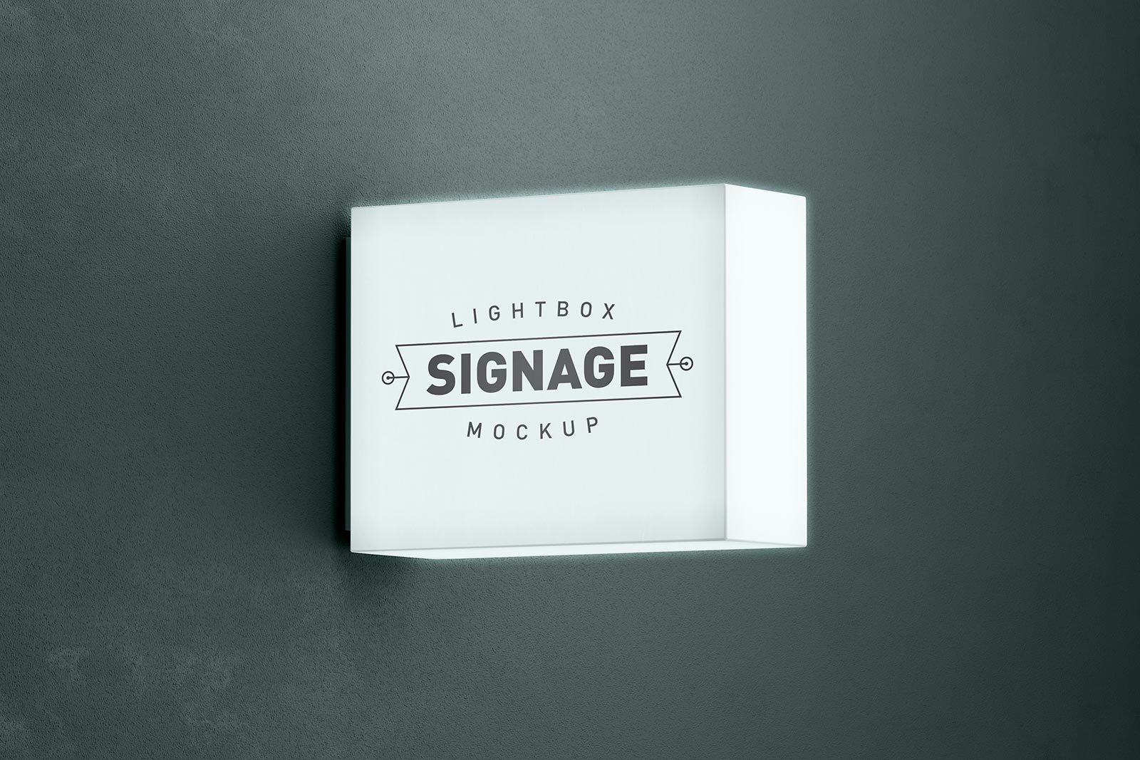 Perspective View of a Lightbox Signage Logo Mockup FREE PSD