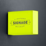 Perspective View of a Lightbox Signage Logo Mockup