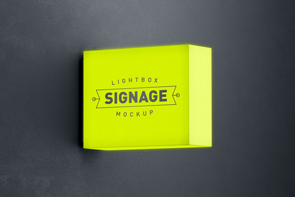 Perspective View of a Lightbox Signage Logo Mockup