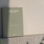 Perspective View of a Linen Book with an Overlay Shadow Mockup